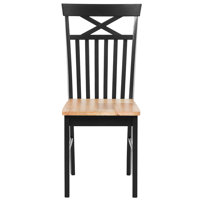 Set di 2 sedie da pranzo nere con legno chiaro in stile tradizionale