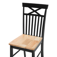 Set di 2 sedie da pranzo nere con legno chiaro in stile tradizionale