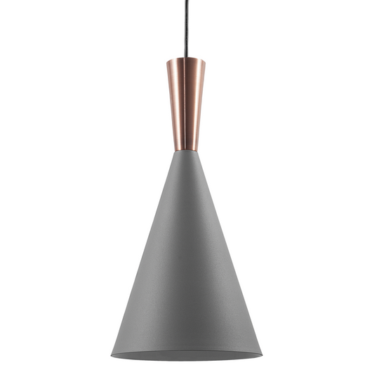 Lampada a sospensione a sospensione con paralume grigio cono geometrico dal design moderno e minimalista