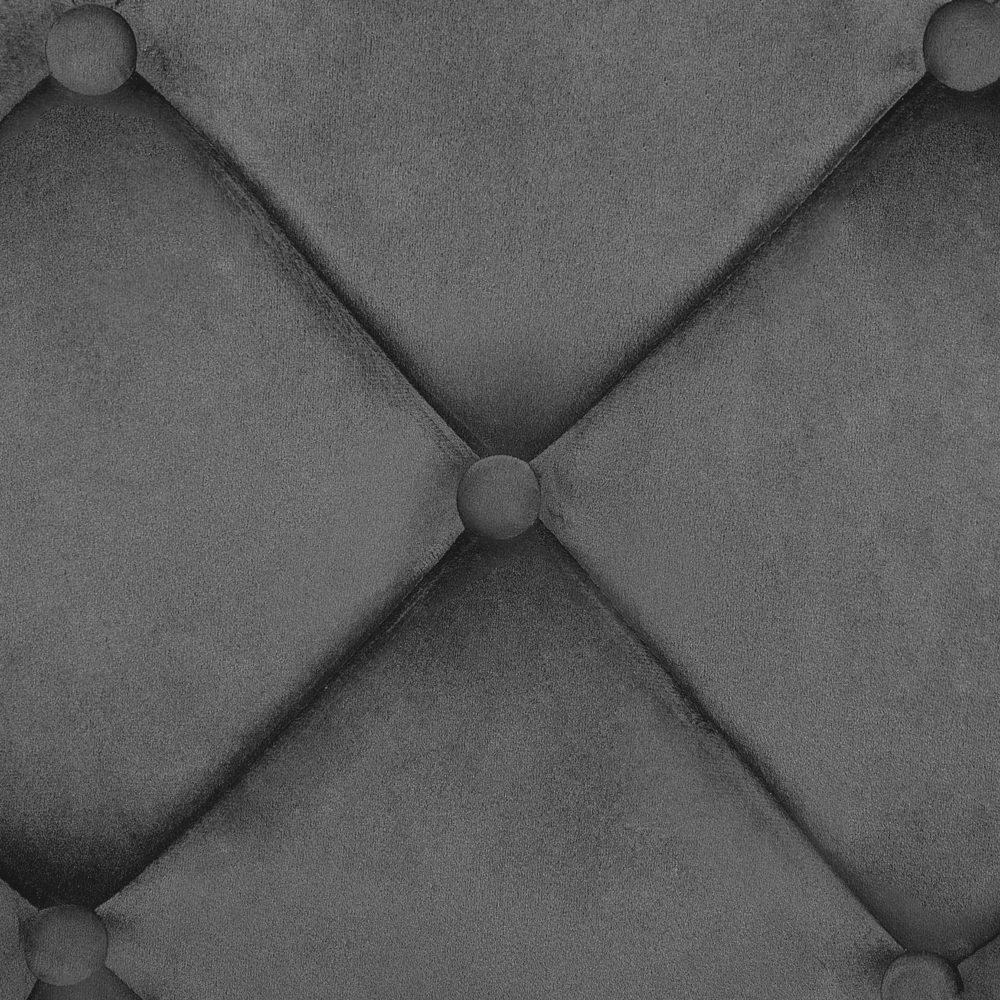 Poltrona velluto grigio 73L x 61W x 95H con schienale capitonnè a gamba singola in metallo Glam