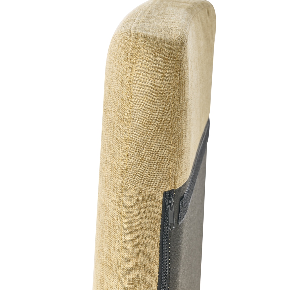 Sedia A Dondolo Tessuto Giallo Gambe In Metallo Pattini In Legno Moderni