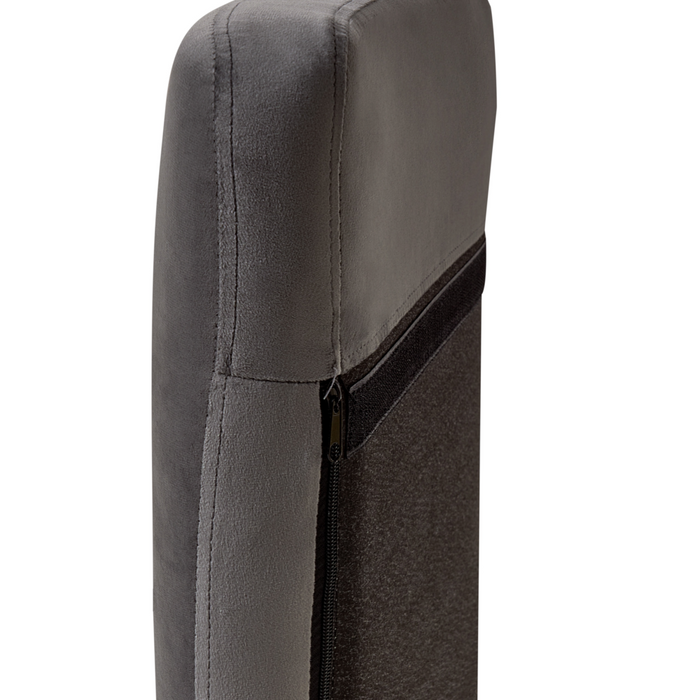 Sedia A Dondolo Velluto Grigio Gambe In Metallo Pattini In Legno Moderni