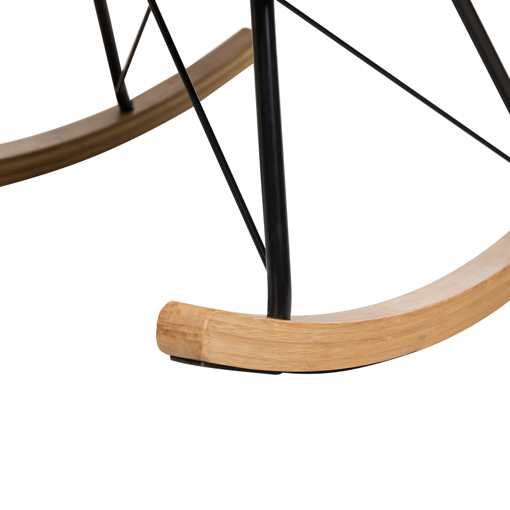 Sedia A Dondolo Velluto Grigio Scuro Gambe In Metallo Pattini In Legno Moderna