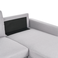 Divano letto angolare in tessuto grigio chiaro 4 posti contenitore a forma di L Orientamento a versione sinistra