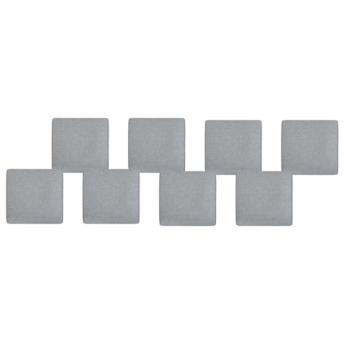 Set di 8 cuscini di seduta per sedia da giardino in tessuto resistente all'acqua grigio chiaro
