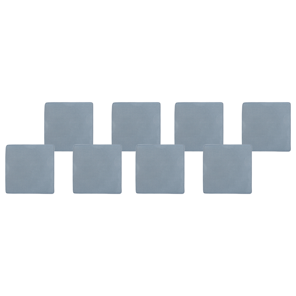 Set di 8 cuscini di seduta per sedia da giardino in tessuto resistente all'acqua blu