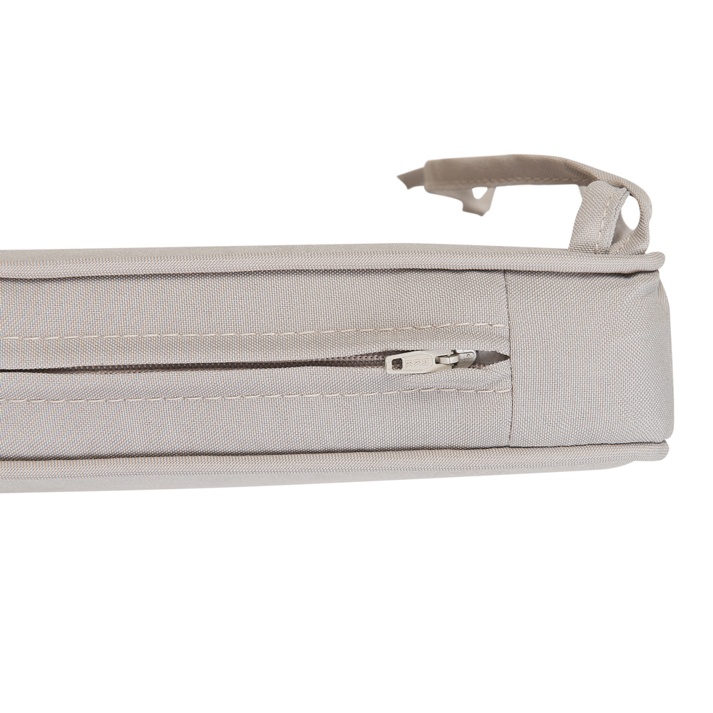 Set di 8 sedie da giardino in legno di acacia marrone con cuscini di seduta tortora resistenti all'acqua