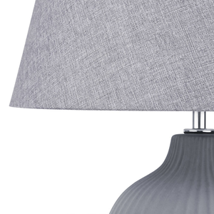 Lampada da Tavolo in Ceramica Grigia 52 cm Paralume Impero Comodino Soggiorno Camera da Letto Illuminazione Stile Retrò