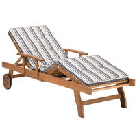 Cuscino per sdraio da giardino Cuscino per schienale in poliestere blu e beige Design moderno Cuscino per esterni