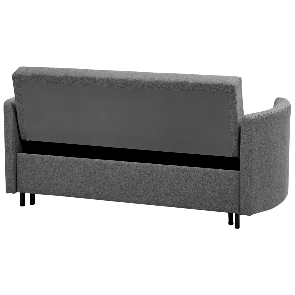 Divano letto a 2 posti grigio funzione letto braccioli profilati