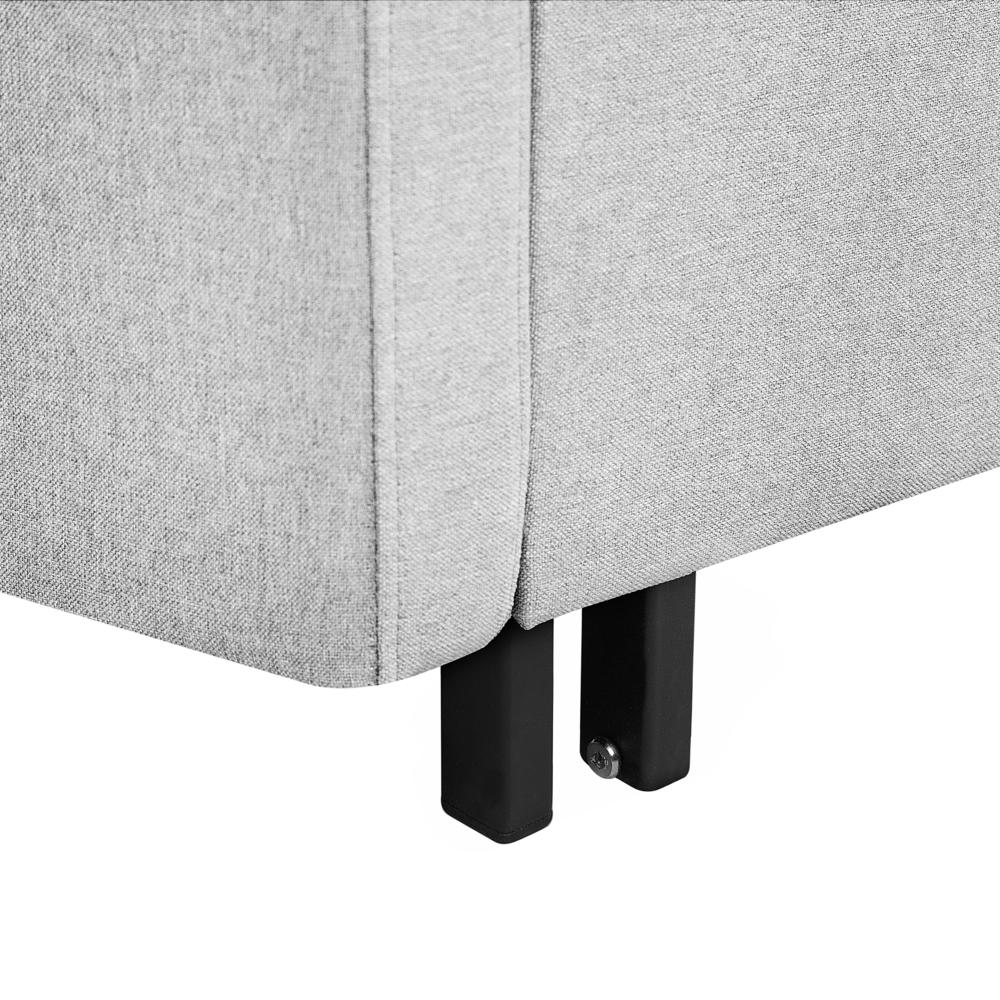 Divano letto a 2 posti grigio chiaro Funzione letto Braccioli profilati