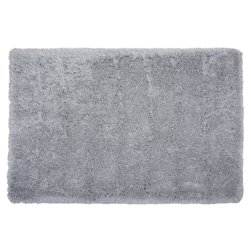 Tappeto Shaggy Tappeto a pelo lungo Solido Poliestere Grigio Rettangolare 160 x 230 cm
