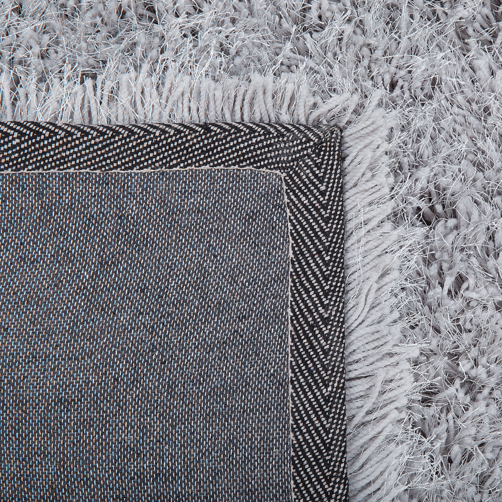 Tappeto Shaggy Tappeto a pelo lungo Solido Poliestere Grigio Rettangolare 160 x 230 cm