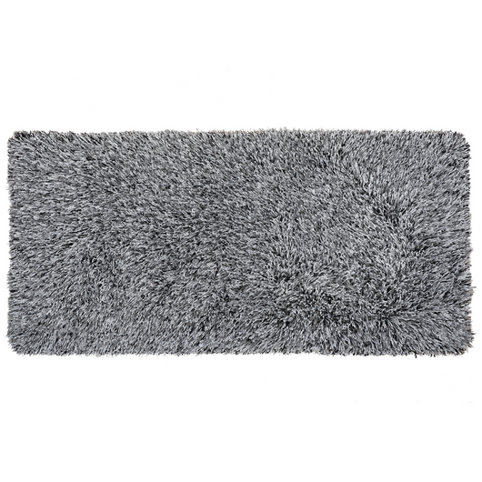 Tappeto Shaggy Tappeto a pelo lungo Solido poliestere bianco e Nero Rettangolare 80 x 150 cm