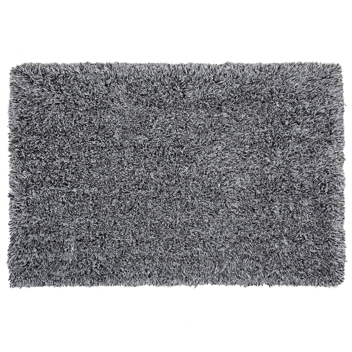 Tappeto Shaggy Tappeto a pelo lungo Solido poliestere bianco e Nero Rettangolare 160 x 230 cm