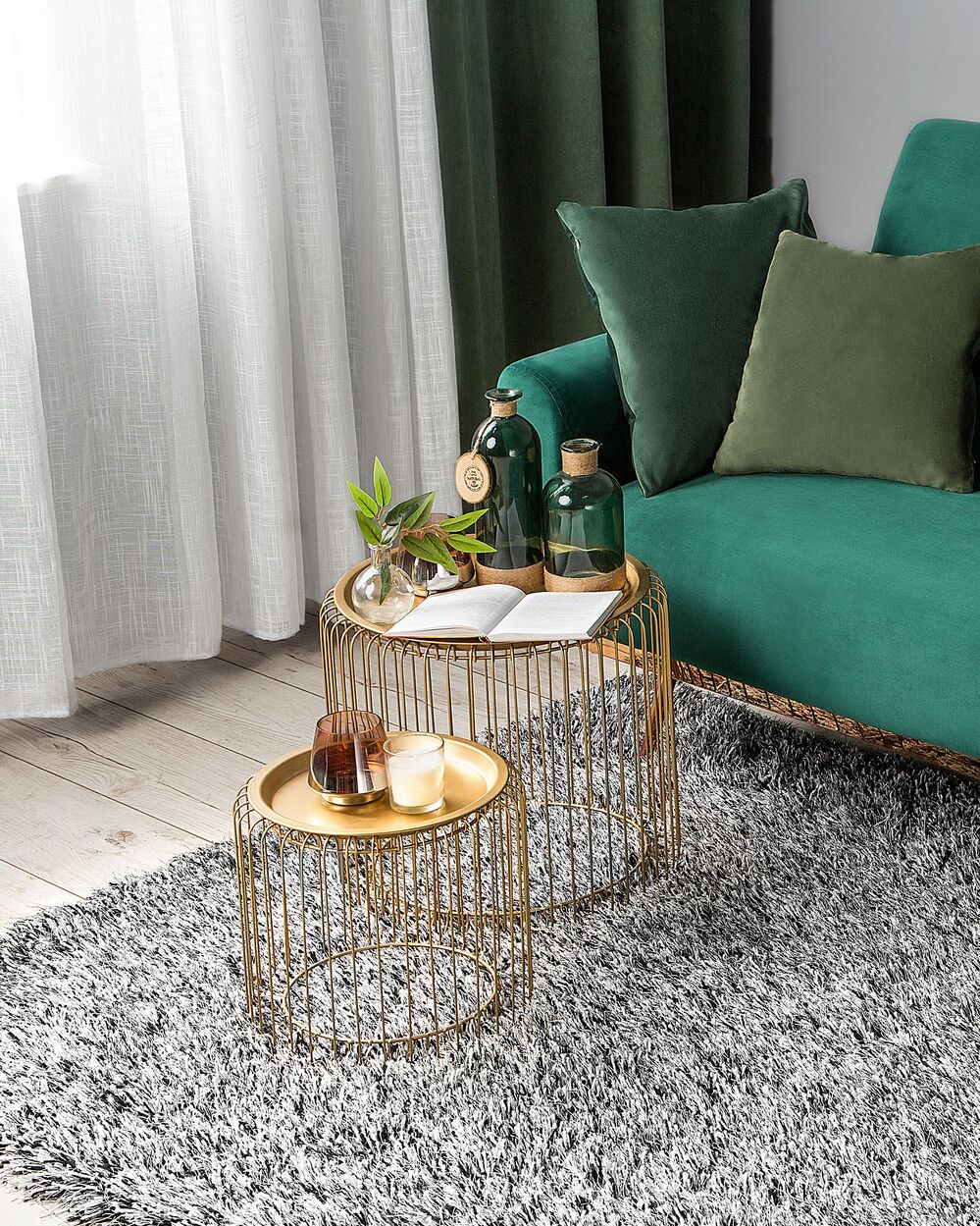 Tappeto Shaggy Tappeto a pelo lungo Solido poliestere bianco e Nero Rettangolare 200 x 300 cm