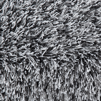 Tappeto Shaggy Tappeto a pelo lungo Solido poliestere bianco e Nero Rettangolare 200 x 300 cm