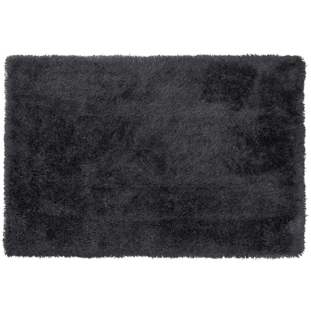 Tappeto Shaggy Tappeto a pelo lungo Solido Poliestere Nero Rettangolare 200 x 300 cm