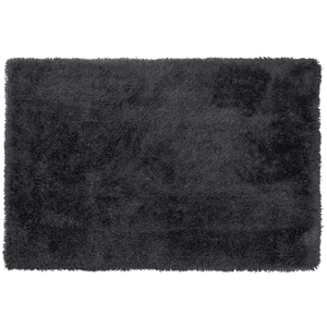 Tappeto Shaggy Tappeto a pelo lungo Solido Poliestere Nero Rettangolare 200 x 300 cm