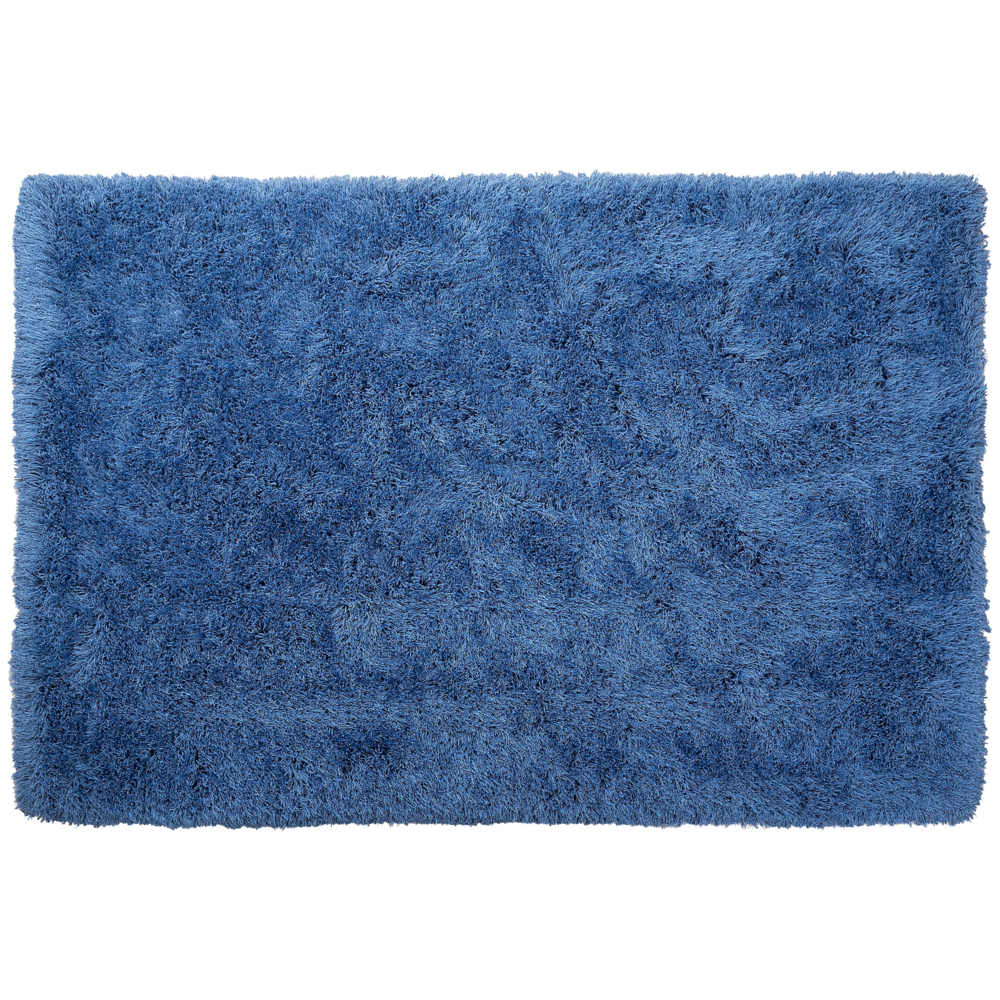 Tappeto Shaggy Tappeto a pelo lungo Solido Poliestere Blu Rettangolare 200 x 300 cm