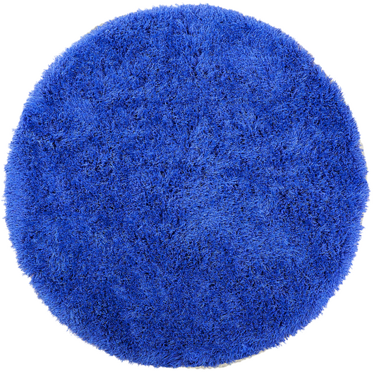 Tappeto Shaggy a pelo lungo in poliestere blu tinta unita rotondo 140 cm