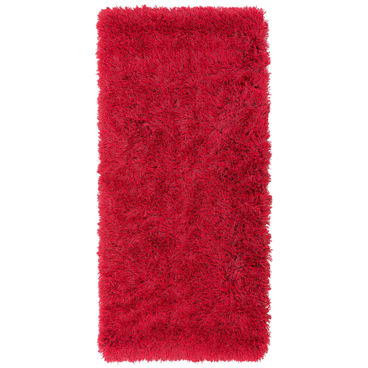 Tappeto Shaggy Tappeto a pelo lungo Solido Poliestere Rosso Rettangolare 80 x 150 cm