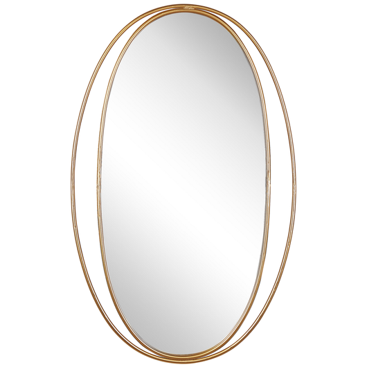 Specchio da parete ovale dorato 90 x 55 cm arte da parete Decor Stile Glam Living Room