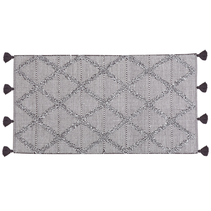 Tappeto Marrone 80 x 150 cm Motivo Geometrico con Nappe Orientali