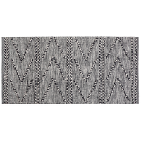 Tappeto in cotone color Nero con Motivo Geometrico Bianco 80 x 150 cm stile rustico boho