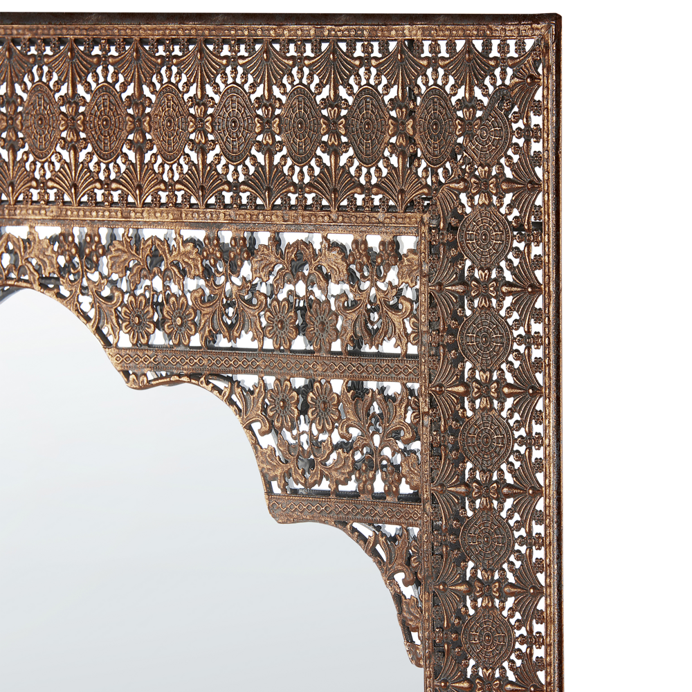 Specchio da muro rettangolare cornice rame 60 x 95 cm decorazione orientale