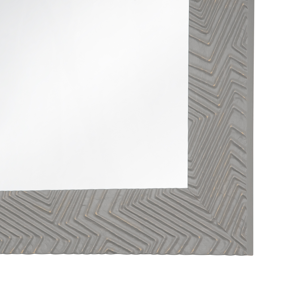 Specchio da parete grigio 60 x 91 cm finitura opaca cornice spessa