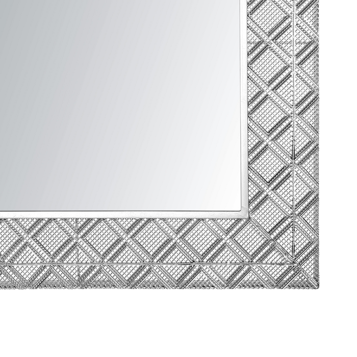 Specchio da parete Decorazione da appendere Argento 80 x 80 cm Cornice orientale Decorazione diamantata