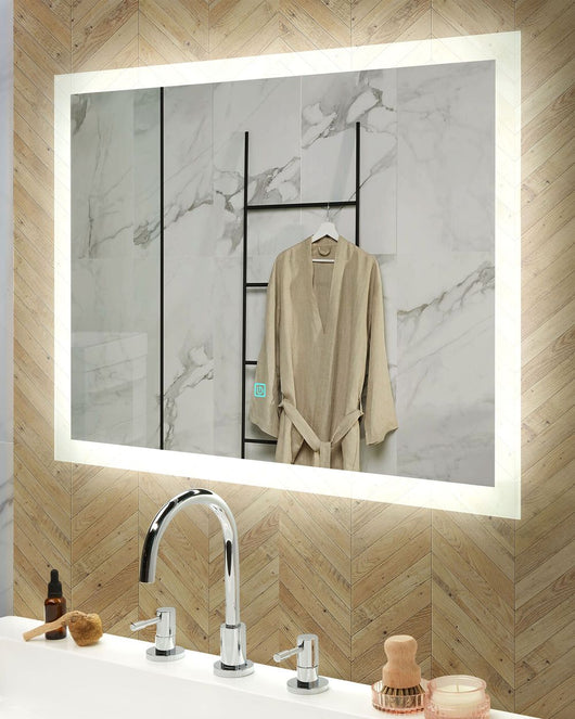 Specchio da bagno illuminato a LED Rettangolare 60 x 80 cm Glamour