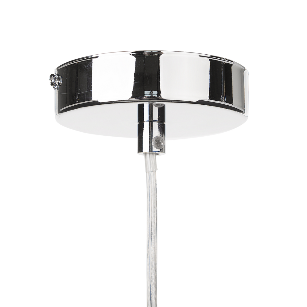 Lampada a Sospensione Metallo Trasparente Vetro Acrilico 83 cm Lampadario Decorativo Finitura Lucida Glam