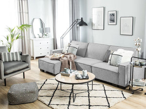 Divano letto ad angolo Letto a L a 3 posti con rivestimento in tessuto grigio