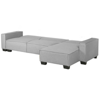 Divano letto ad angolo letto a L con rivestimento in tessuto grigio a 3 posti a versione sinistra
