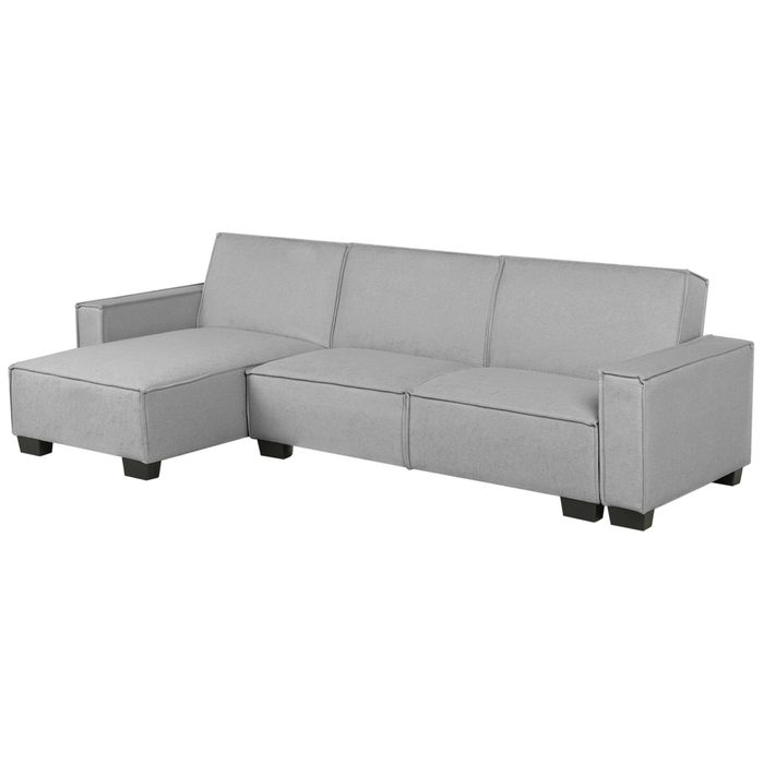 Divano letto ad angolo Letto a L a 3 posti con rivestimento in tessuto grigio
