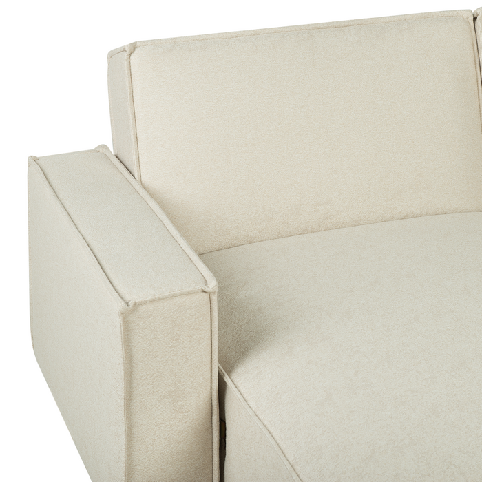 Divano letto ad angolo Letto a L a 3 posti con rivestimento in tessuto beige