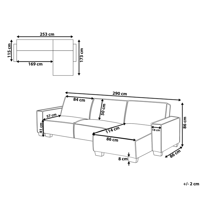 Divano letto ad angolo letto a L con rivestimento in tessuto grigio a 3 posti a versione sinistra