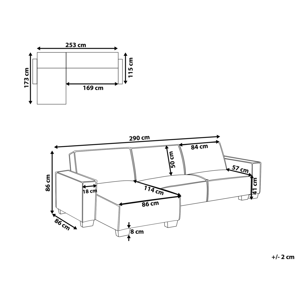 Divano letto ad angolo Letto a L a 3 posti con rivestimento in tessuto beige