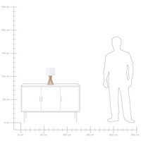 Lampada da Tavolo Legno Chiaro e Paralume Bianco Contemporanea