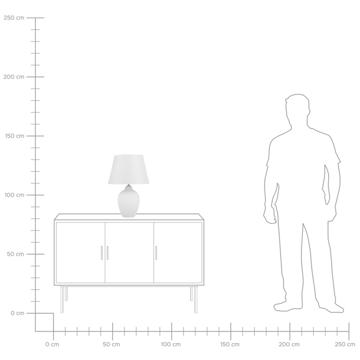 Lampada da Tavolo in Ceramica Bianca 52 cm Paralume Impero Comodino Soggiorno Camera da Letto Illuminazione Stile Retrò