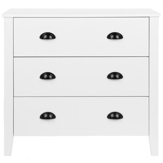 Credenza a 3 cassetti Armadietto bianco Cassettiera Camera da letto Soggiorno Moderno retrò
