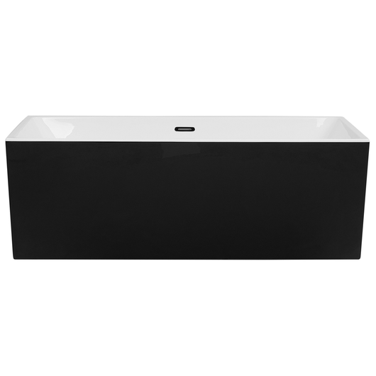 Vasca da bagno in acrilico Nero rettangolare con troppopieno sistema autoportante moderno