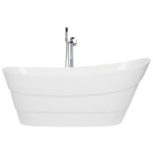 Vasca da bagno bianca in acrilico ovale con troppopieno sistema freestanding moderna