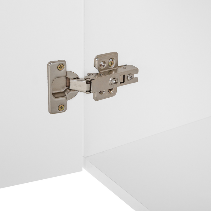 Madia credenza Bianca e Legno Chiaro 75 x 110 x 40 cm con Mobiletto e 2 Cassetti