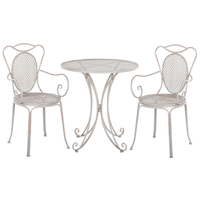Set Bistrot Tavolo di colore Grigio 2 Sedie in ferro Chic stile Francese