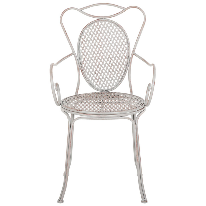 Set Bistrot Tavolo di colore Grigio 2 Sedie in ferro Chic stile Francese