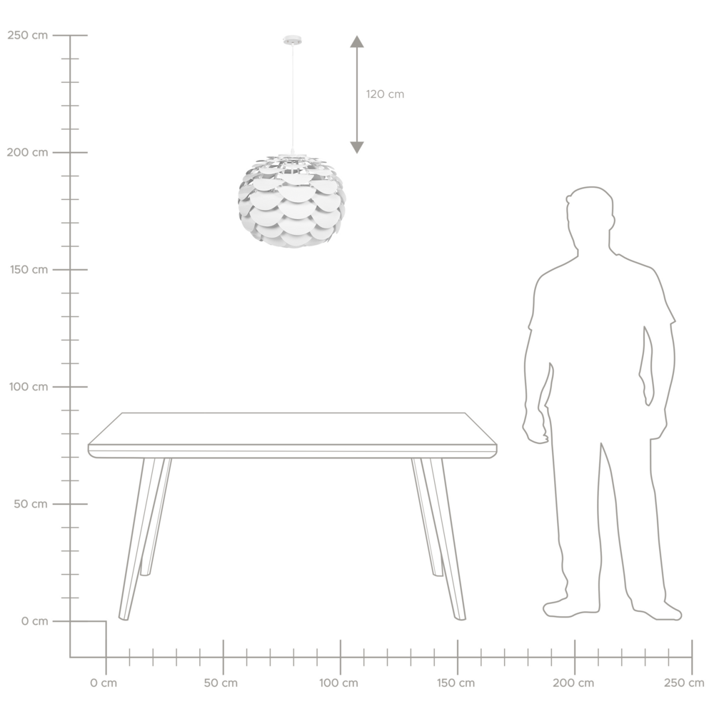 Lampadario Lampada a Sospensione a pigna illuminazione in metallo bianco