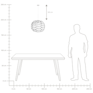 Lampadario Lampada a Sospensione a pigna illuminazione in metallo bianco